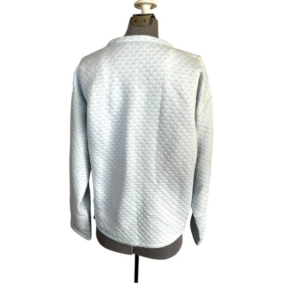 J.Crew Reversible Quilted Sweater – Light Blue & Stripe, Size Large, NWT - Picture 3 of 8